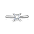 Princess Cut Solitaire Diamond Engagement Ring 4 Claw Setting Knife Edge Band - Platinum - DG & Co. Jewellery