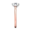 Solitaire Round Cut 6 Claw Tapered Plain Band Diamond Engagement Ring -18K Rose - DG & Co. Jewellery