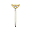 Bezel Set Emerald Cut Diamond Engagement Ring In a Plain Knife Edge Band - 18K Yellow - DG & Co. Jewellery