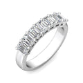 7 Stones Emerald Cut Anniversary Diamond Wedding Band 4 Claw Setting - 18K White - DG & Co. Jewellery