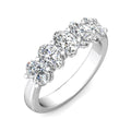 2.00CT Oval Cut 5 Stones Platinum Eternity Diamond Ring Share Prong Setting - Platinum - DG & Co. Jewellery