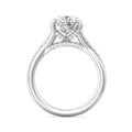 Pear Shape Cross over Double Band Pave Setting Diamond Ring 6 Claw Setting - Platinum - DG & Co. Jewellery
