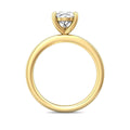 Pear Shape Cut Solitaire Diamond Engagement Ring 5 Claw Setting In a Plain Half Round Shape Band - 18K Yellow - DG & Co. Jewellery