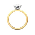 Bezel Set Emerald Cut Diamond Engagement Ring In a Plain Knife Edge Band - 18K Yellow - DG & Co. Jewellery
