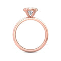 Pear Shape Cut Bezel Setting Diamond Engagement Ring In a Plain Knife Edge Band - 18K Rose - DG & Co. Jewellery