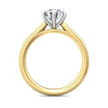 Solitaire Round Cut 6 Claw Tapered Plain Band Diamond Engagement Ring - 18K Yellow - DG & Co. Jewellery