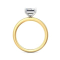 Emerald Cut Solitaire Diamond Engagement Ring 4 Claw Setting In a Plain round Shape Band - DG & Co. Jewellery