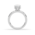 Oval Shape Hidden Halo Diamond Engagement Ring In 4 Claw Setting - 18K White - DG & Co. Jewellery