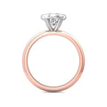 Pear Shape Cut Bezel Setting Diamond Engagement Ring In a Plain Knife Edge Band - 18K Rose - DG & Co. Jewellery