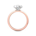 Bezel Setting Round Brilliant Cut Diamond Engagement Ring In a Plain Knife Edge Band-18K Rose - DG & Co. Jewellery