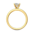 Oval Shape Cut Solitaire Diamond Engagement Ring 5 Claw Setting In a Plain Half Round Shape Band - 18K Yellow - DG & Co. Jewellery