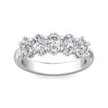 2.00CT Oval Cut 5 Stones Platinum Eternity Diamond Ring Share Prong Setting - Platinum - DG & Co. Jewellery