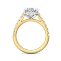 DG & Co. Signature Oval Cut Halo Diamond Engagement Ring 4 Claw Setting Pave Setting Side Stone -18K Yellow - DG & Co. Jewellery