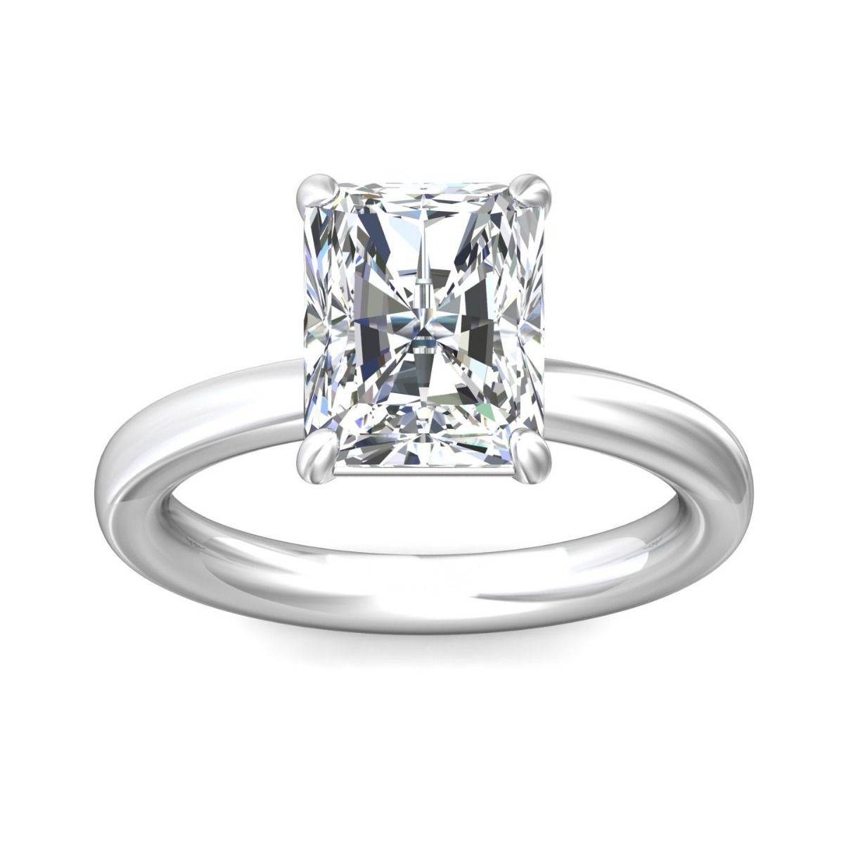 Radiant Cut Solitaire Diamond Engagement Ring in Four Claw Setting - DG & Co. Jewellery