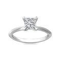 Princess Cut Solitaire Diamond Engagement Ring 4 Claw Setting Knife Edge Band - 18K White - DG & Co. Jewellery