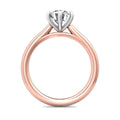 Solitaire Round Cut 6 Claw Tapered Plain Band Diamond Engagement Ring -18K Rose - DG & Co. Jewellery