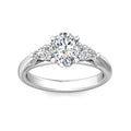 Trilogy Oval Cut Shape Diamond Engagement Ring Side Stones Pear Shape 3 Claw Setting -Platinum - DG & Co. Jewellery