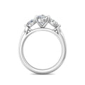 Trilogy Oval Cut Shape Diamond Engagement Ring Side Stones Pear Shape 3 Claw Setting -Platinum - DG & Co. Jewellery