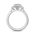 Trilogy 3 Stone 4 Claw Princess Cut Diamond Engagement Ring In a Plain Tapered band -Platinum - DG & Co. Jewellery