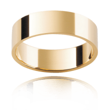 Gents Wedding Band with flat profile and straight edges In 6.0MM Width - 18K Yellow - DG & Co. Jewellery