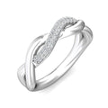 Infinity Twist Micro Pave Diamond Wedding Ring In 18K White Gold - DG & Co. Jewellery