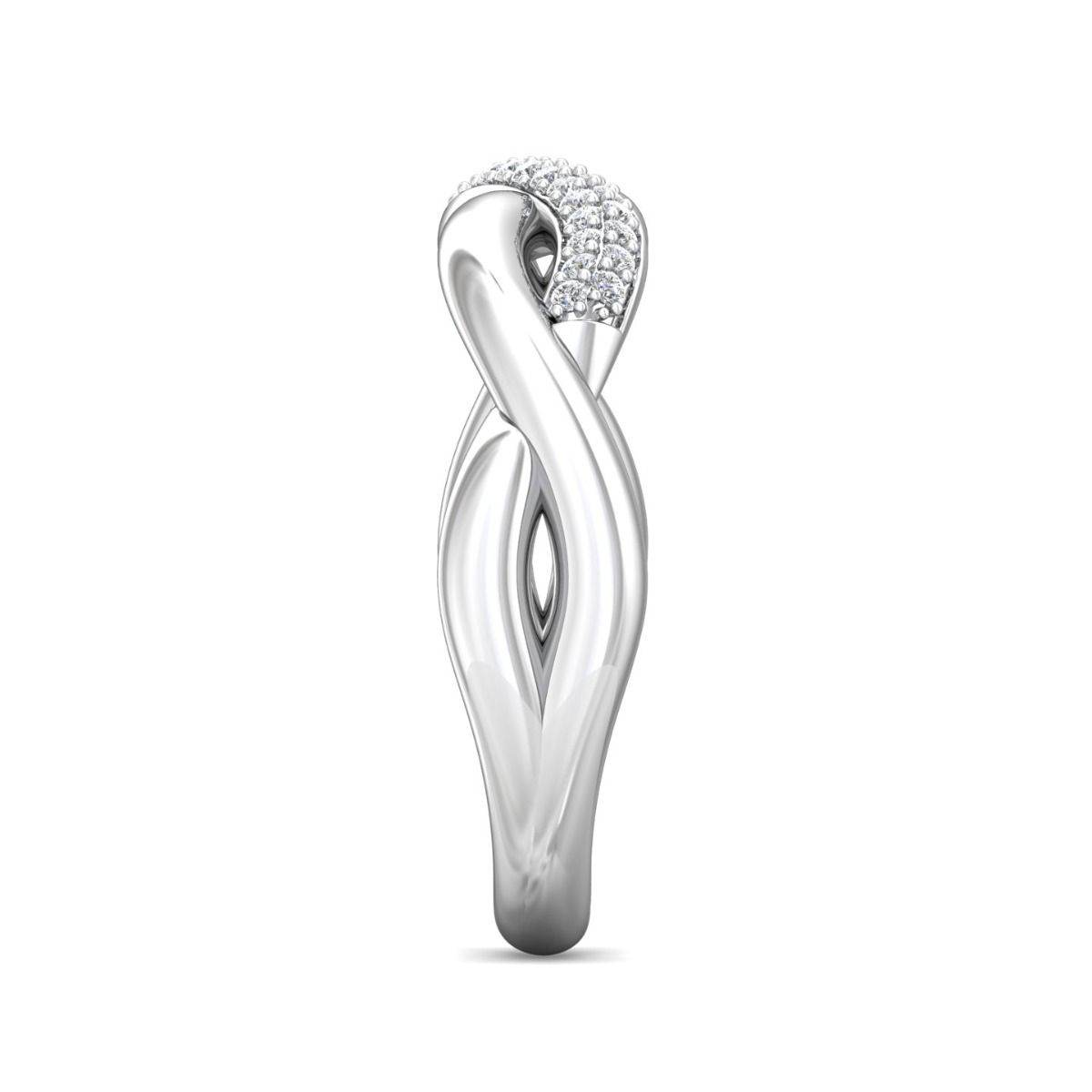 Infinity Twist Micro Pave Diamond Wedding Ring In 18K White Gold - DG & Co. Jewellery