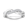 Infinity Twist Micro Pave Diamond Wedding Ring In 18K White Gold - DG & Co. Jewellery