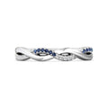 Sapphire And Diamond Twist Ring Half Way Setting In 18K White Gold - DG & Co. Jewellery