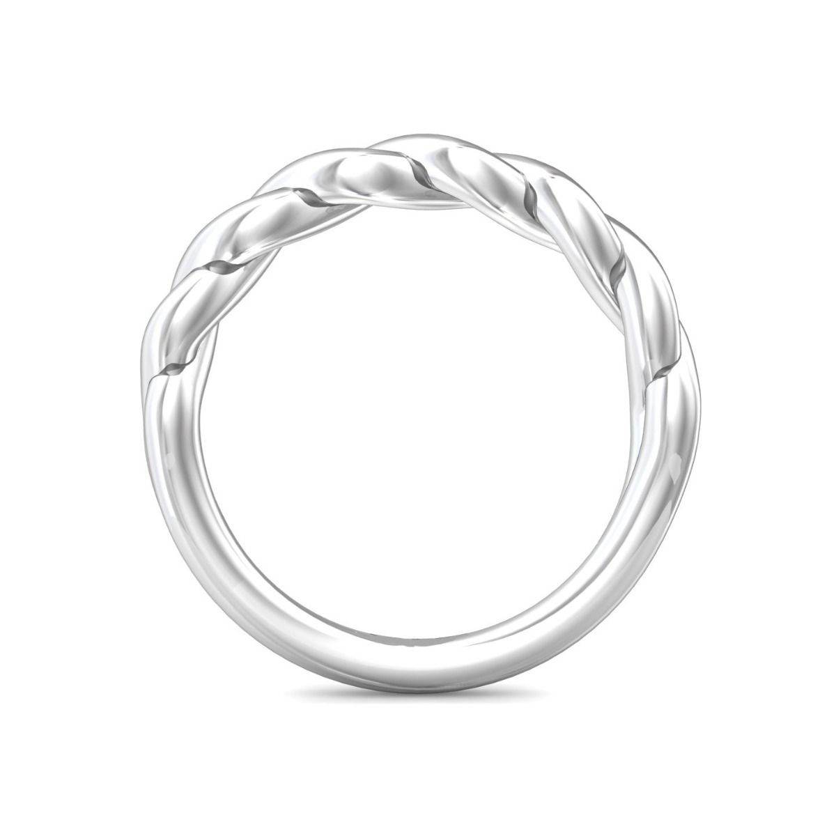 Promise Twist Plain Wedding Ring In 18K White Gold - DG & Co. Jewellery