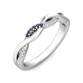 Sapphire And Diamond Twist Ring Half Way Setting In 18K White Gold - DG & Co. Jewellery
