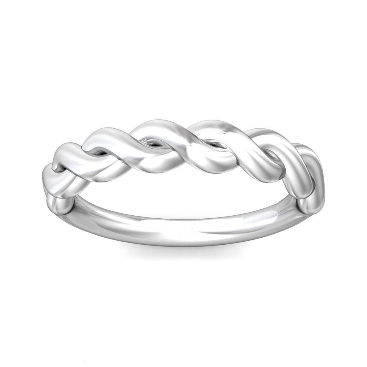 Promise Twist Plain Wedding Ring In 18K White Gold - DG & Co. Jewellery