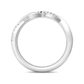 Sapphire And Diamond Twist Ring Half Way Setting In 18K White Gold - DG & Co. Jewellery