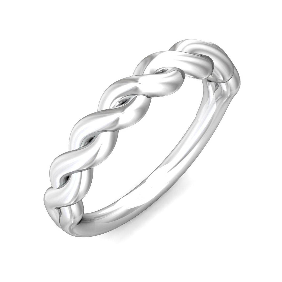 Promise Twist Plain Wedding Ring In 18K White Gold - DG & Co. Jewellery