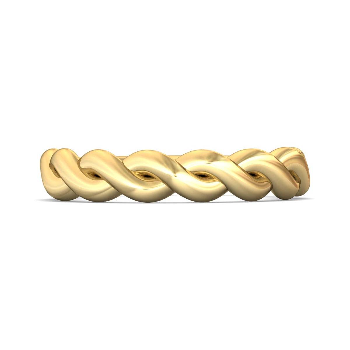 Twist Plain Wedding Ring In 18K Yellow Gold - DG & Co. Jewellery