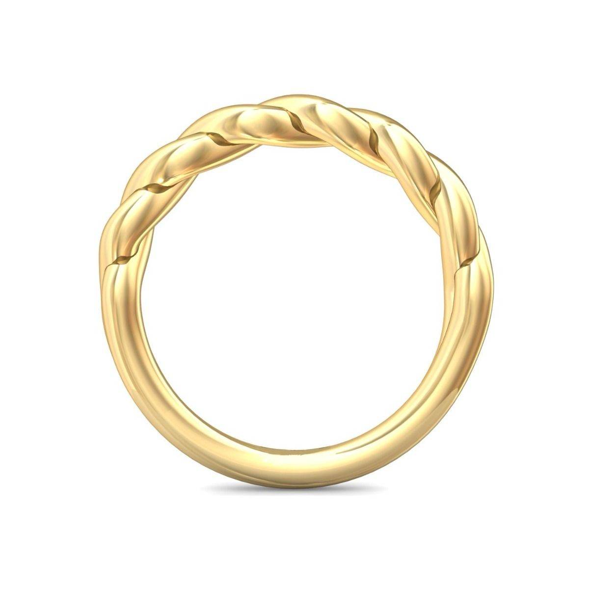 Twist Plain Wedding Ring In 18K Yellow Gold - DG & Co. Jewellery