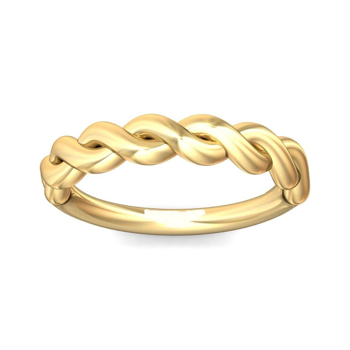 Twist Plain Wedding Ring In 18K Yellow Gold - DG & Co. Jewellery