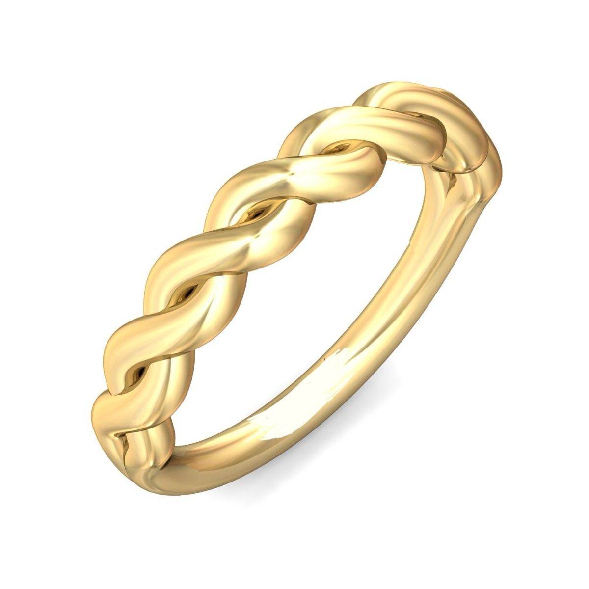 Twist Plain Wedding Ring In 18K Yellow Gold - DG & Co. Jewellery
