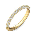 Pave Setting Women's Diamond Wedding Ring Three Row Hand Set In 18K Yellow Gold - DG & Co. Jewellery