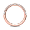 Pave Setting Round Diamond Wedding Ring Three Row Setting In 18K Rose Gold - DG & Co. Jewellery