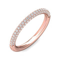 Pave Setting Round Diamond Wedding Ring Three Row Setting In 18K Rose Gold - DG & Co. Jewellery
