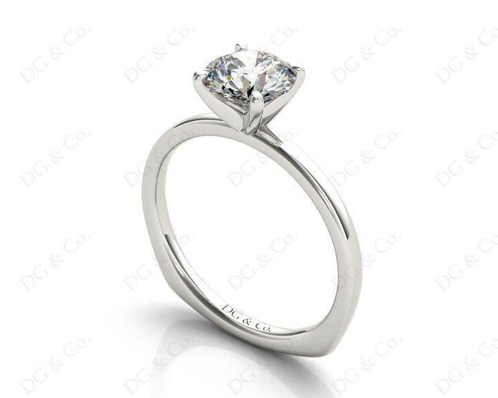 Round Cut Solitaire Four Claws Diamond Ring in Platinum - DG & Co. Jewellery