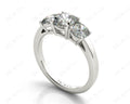 Cushion Cut Four Claw Trilogy Diamond Engagement Ring - 18K White - DG & Co. Jewellery