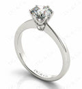1 Carat Platinum Brilliant Cut Six Claw Set Diamond Ring On A Upswept Reverse Taper Band - DG & Co. Jewellery