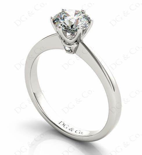 1 Carat Platinum Brilliant Cut Six Claw Set Diamond Ring On A Upswept Reverse Taper Band - DG & Co. Jewellery
