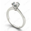 Platinum Brilliant Cut Six Claw Setting Diamond Ring On A Upswept Reverse Taper Band - DG & Co. Jewellery