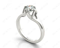 Round Cut Diamond Solitaire Engagement Ring in Split Interwoven Six Prongs Setting - Platinum - DG & Co. Jewellery
