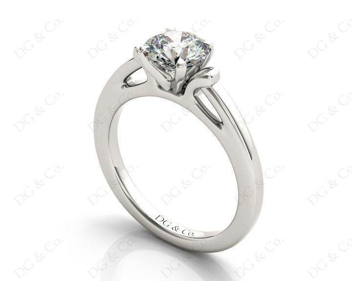 Round Cut Unique Setting Four Claws Diamond Engagement Ring Setting in Platinum - DG & Co. Jewellery