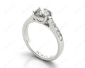 Round Cut 4 Claw Side Stone Engagement Ring with Channel Set Side Stones - Platinum - DG & Co. Jewellery