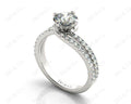 Round Cut Split Shank Diamond Engagement Ring with a Twist Band and Pave Set Side Stones in Platinum - DG & Co. Jewellery