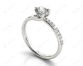 Cushion Cut Diamond Ring with Three Prong Set Centre Stone and Pave Set Side Stones - Platinum - DG & Co. Jewellery